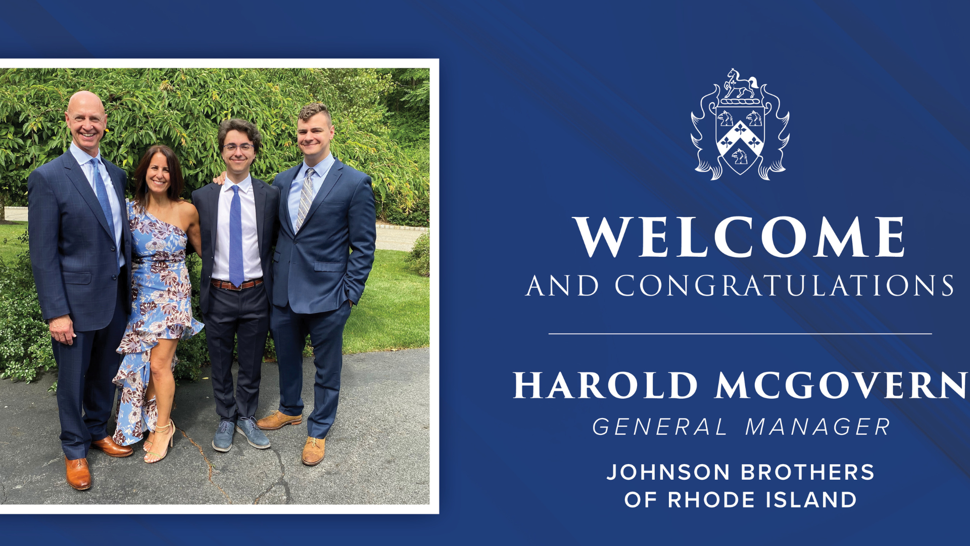 Harold McGovern Named General Manager, Johnson Brothers of Rhode Island