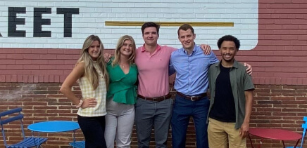 5 interns on a brewery tour