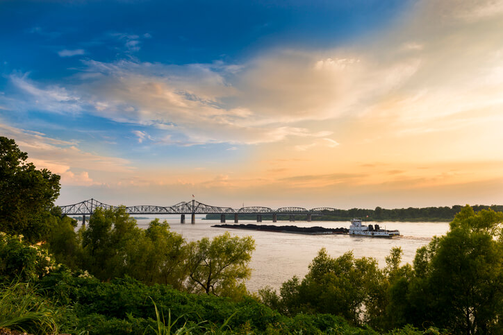Boat in the Mississippi River